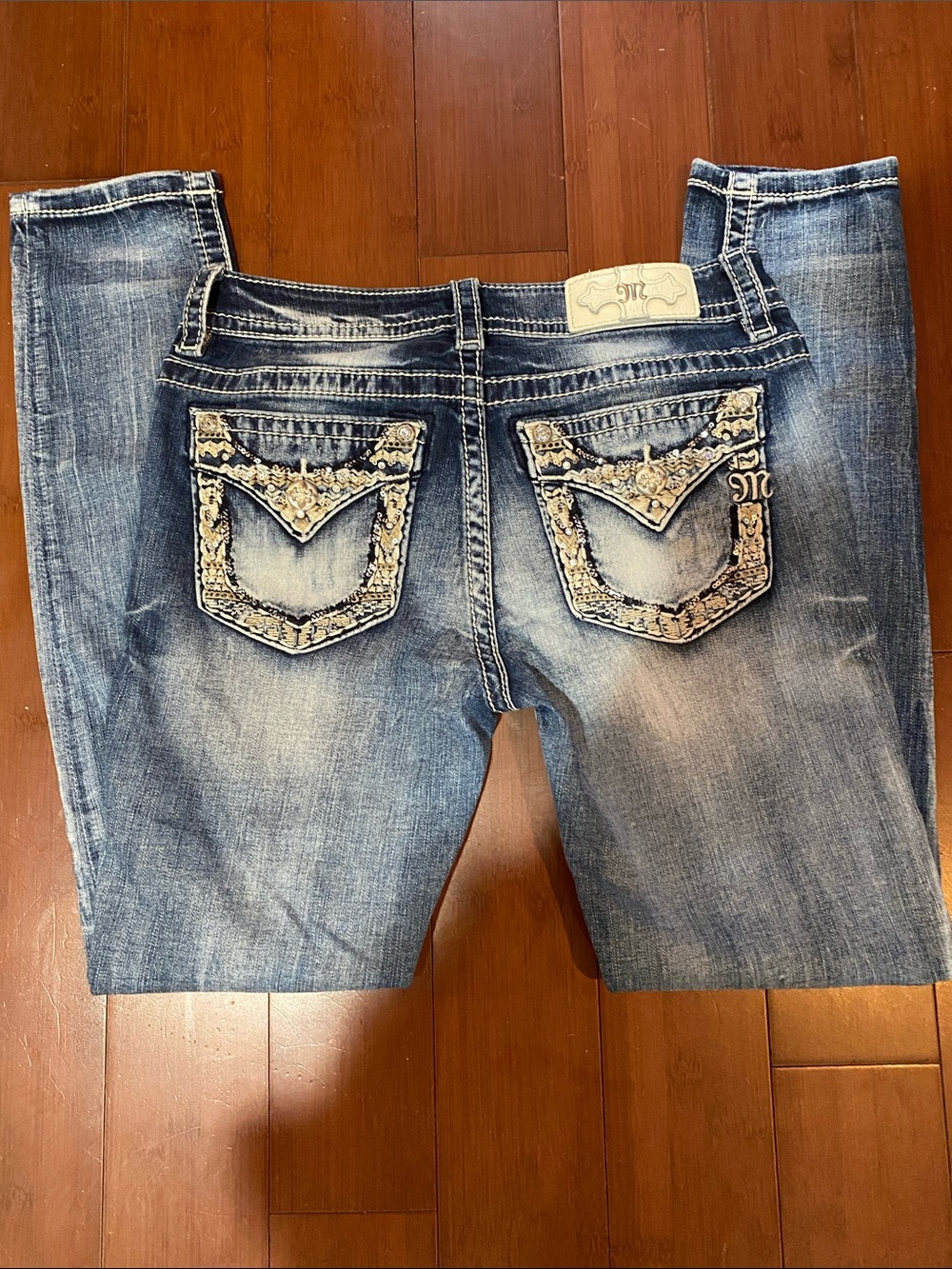 Miss Me Blue Embellished Boot Cut Jeans